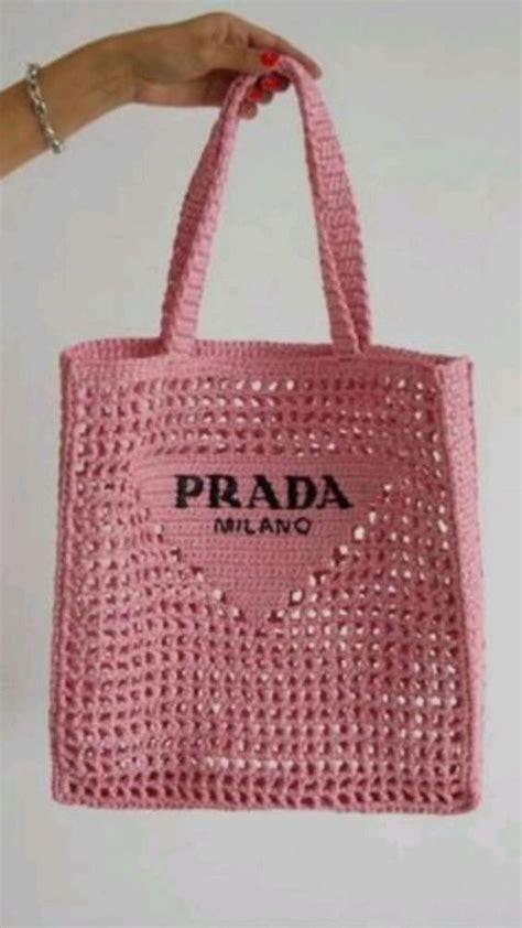 prada croc tote satchel|Prada inspired crochet tote bag.